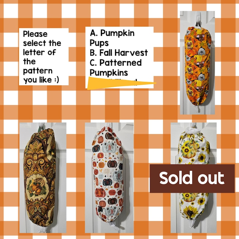 100% Cotton Homemade Autumn/Halloween Plastic Bag Holder Selections image 1