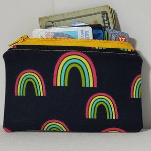 Cotton Wallet / Coin Purse - Rainbow Print