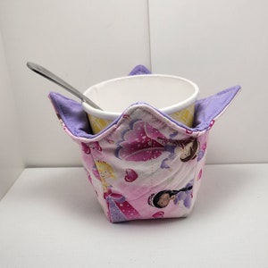 Ice Cream Pint Cozy - Cup &#39;o&#39; Noodle Cozy - Homemade 100% Cotton - Principled, Purple Princess