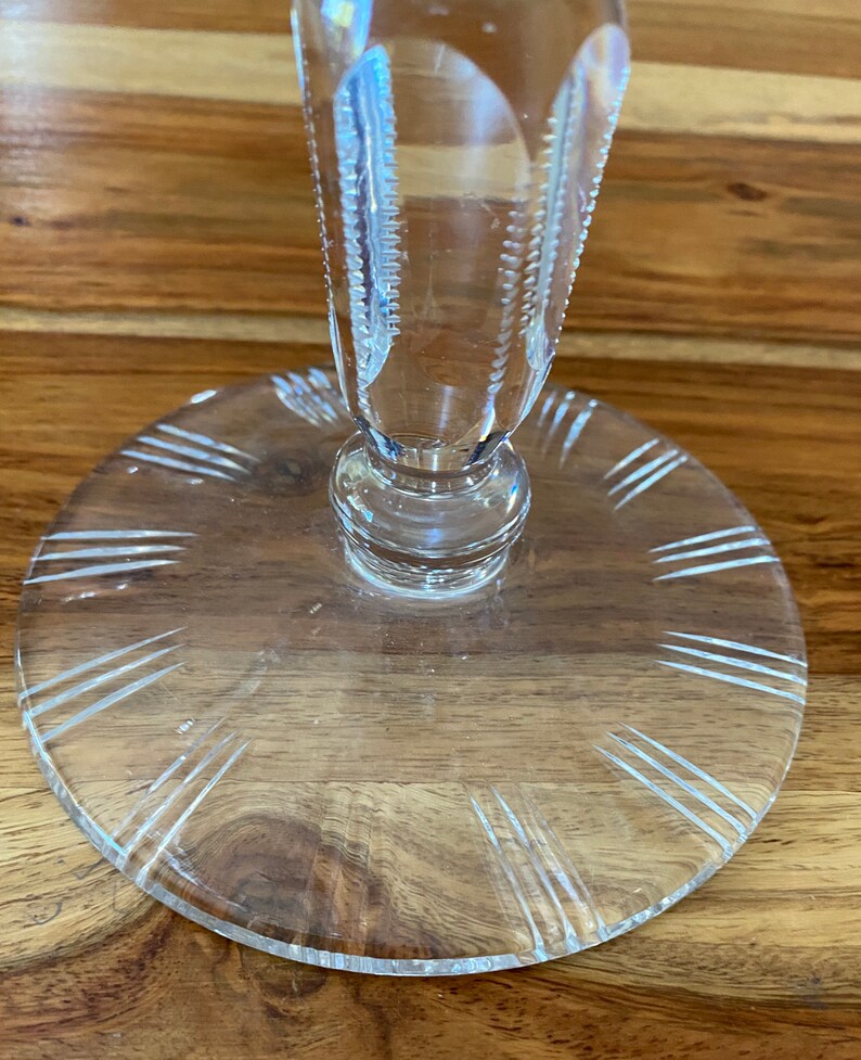 Very Large Vintage Cut Lead Crystal Compote Dish 8 in Etsy