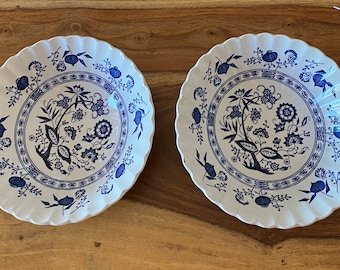 Set of Two, J&G Meakin Blue Nordic Cereal Bowls, 6.5”