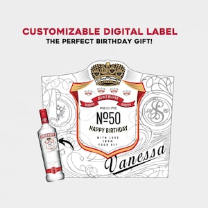 Personalised Vodka Digital White Label - *DIGITAL* LABEL ONLY - Perfect for Birthday Gifts