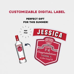 Personalised Vodka Digital Label - *DIGITAL* LABEL ONLY - Perfect for Birthday Gifts