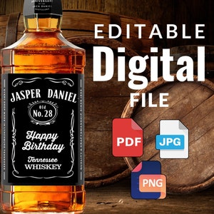 Self Edit Whiskey Gift Whiskey Label Printable Label
