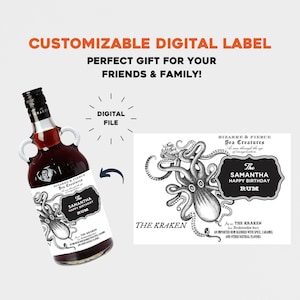 Personalised Spiced Rum Digital Label - *DIGITAL* LABEL ONLY - Any Name, Short Message
