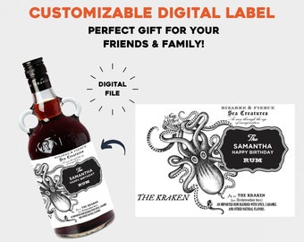 Personalised Spiced Rum Digital Label - *DIGITAL* LABEL ONLY - Any Name, Short Message