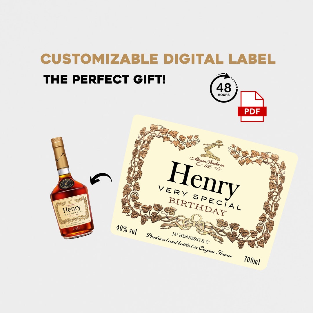 Personalised Hennessy Vs Cognac Digital Label DIGITAL Etsy