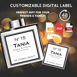 Personalised Perfume Label - *DIGITAL* LABEL ONLY -  12x12cm
