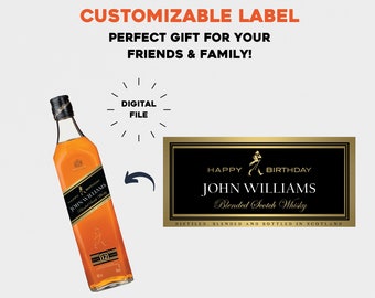 Personalised Scotch Whisky Digital Label - *DIGITAL* LABEL ONLY - Any Name, Short Message, Date