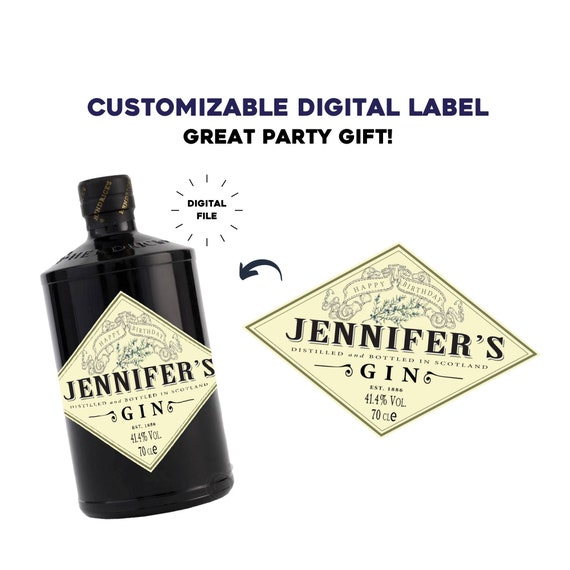 Personalized Hendricks Gin Digital Label DIGITAL LABEL Etsy