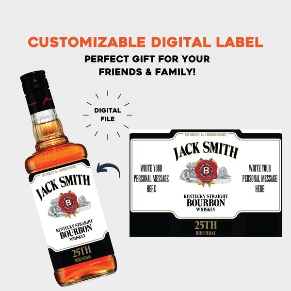 Personalised Whisky Digital Label simple version - *DIGITAL* LABEL ONLY - Any Name, Message