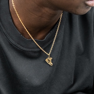 Sneaker Necklace with Pendant - crafted from 316L Stainless Steel and 18k Gold - Unisex Jewelry Sneaker Necklace by UNSHINEBAR