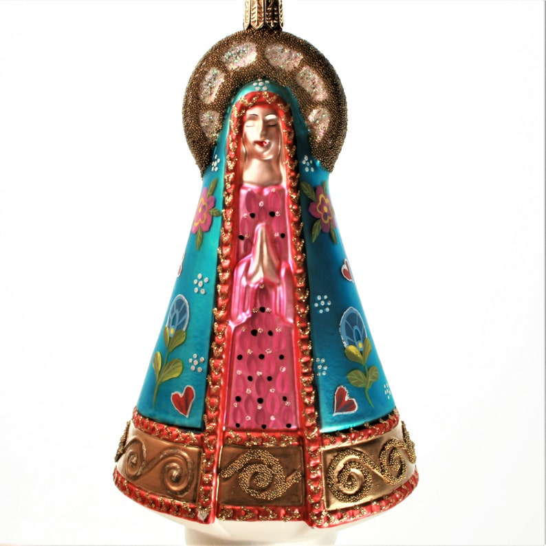 The Adored Virgin of Guadalupe Mother Mary Handpainted image 1