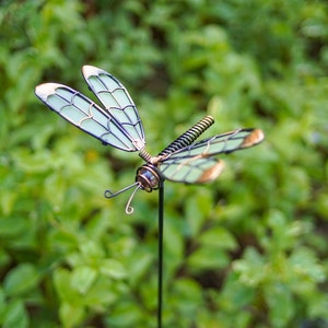 Glass Wing Glow in the Dark Butterfly Dragonfly Stake Outdoor Stake Ornament Decor Butterfly Insect Garden Gifts for Mum image 1