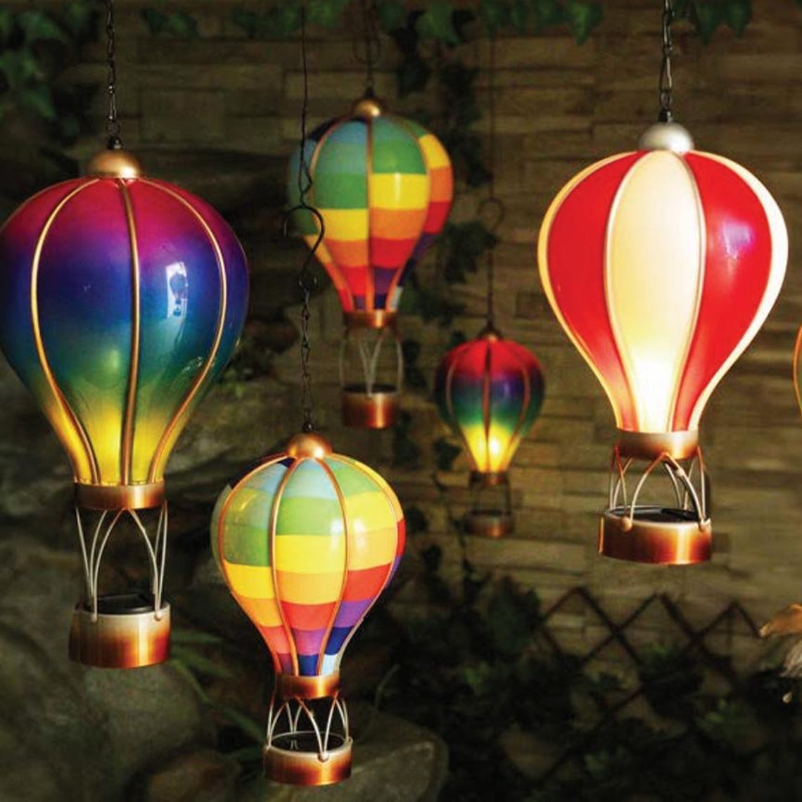 Solar Hot Air Balloon Lighting – Outdoor Hanging LED Light for Garden ...