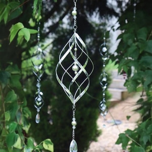 Stainless Steel Spiral Wind Spinner Single, Double, Triple - Outdoor Garden Decor Kinetic Metal Hanging Ornament Wind Sculpture