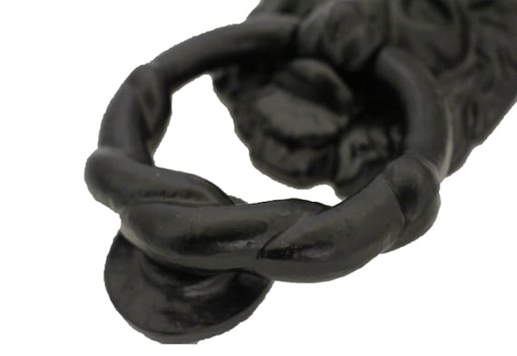Vintage Lion Head Door Knocker - Black Cast Iron Decorative Hardware For Classic - View #9