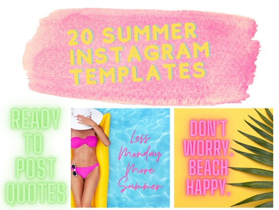 Sale 10 Ready To Use Summer Instagram Quote Posts Resized Etsy Australia