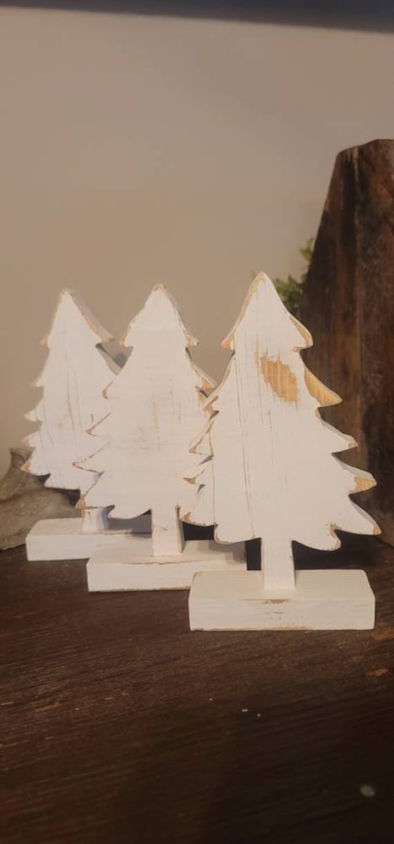 White Wood Christmas Tree Etsy