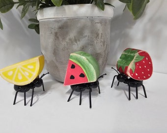 Ants Carrying Watermelon Lemons Strawberries Fruit