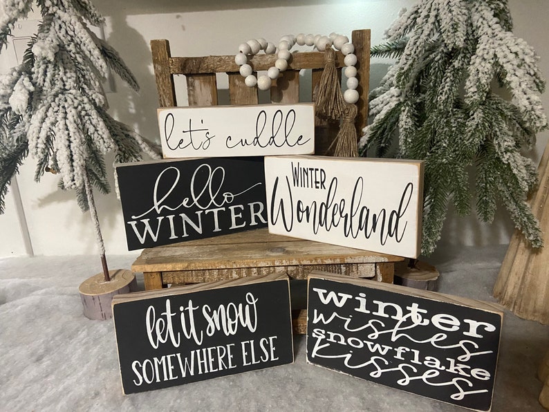 Winter Box Signs Winter Decor Signs - Etsy