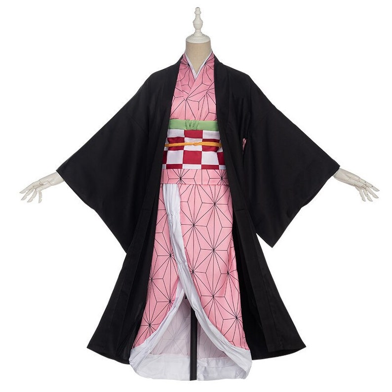 Nezuko Kamado Full Premium Cosplay Outfit Set pink and Black Etsy Ireland