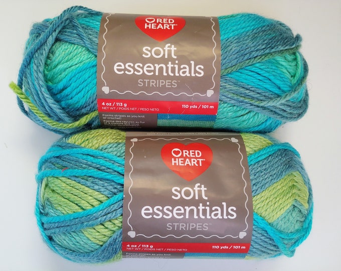 Red Heart Soft Essentials Stripes Yarn Lot Jungle Stripes - Etsy