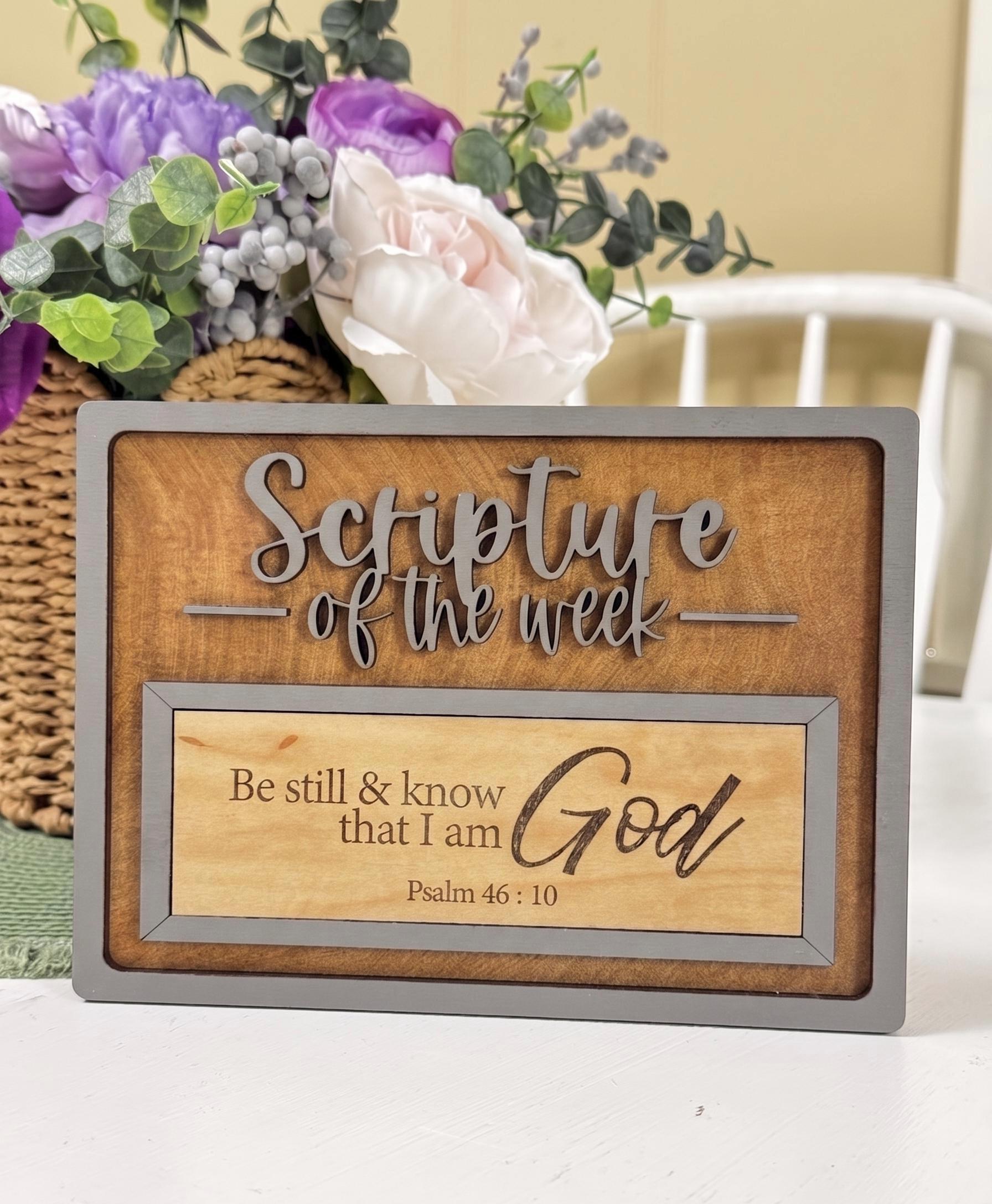 Personalized Scripture of the Week Sign, Interchangeable Bible Verse ...
