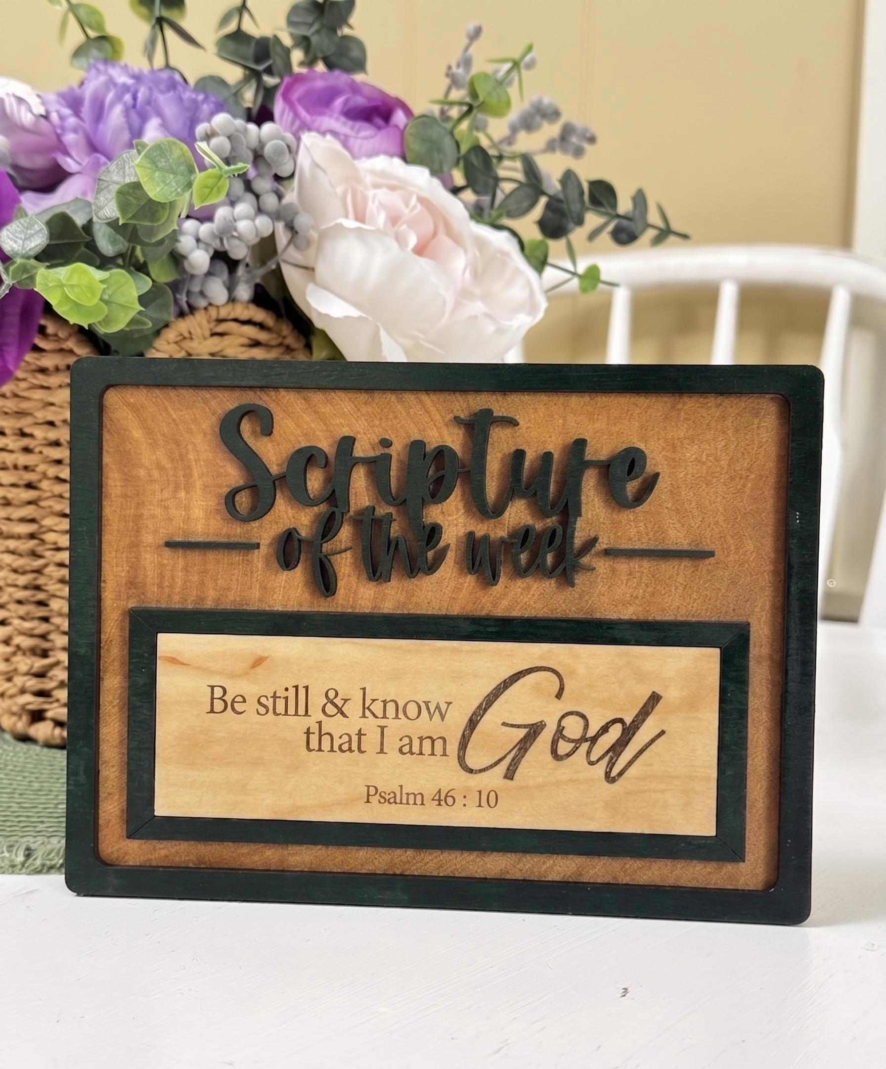 Personalized Scripture of the Week Sign, Interchangeable Bible Verse ...