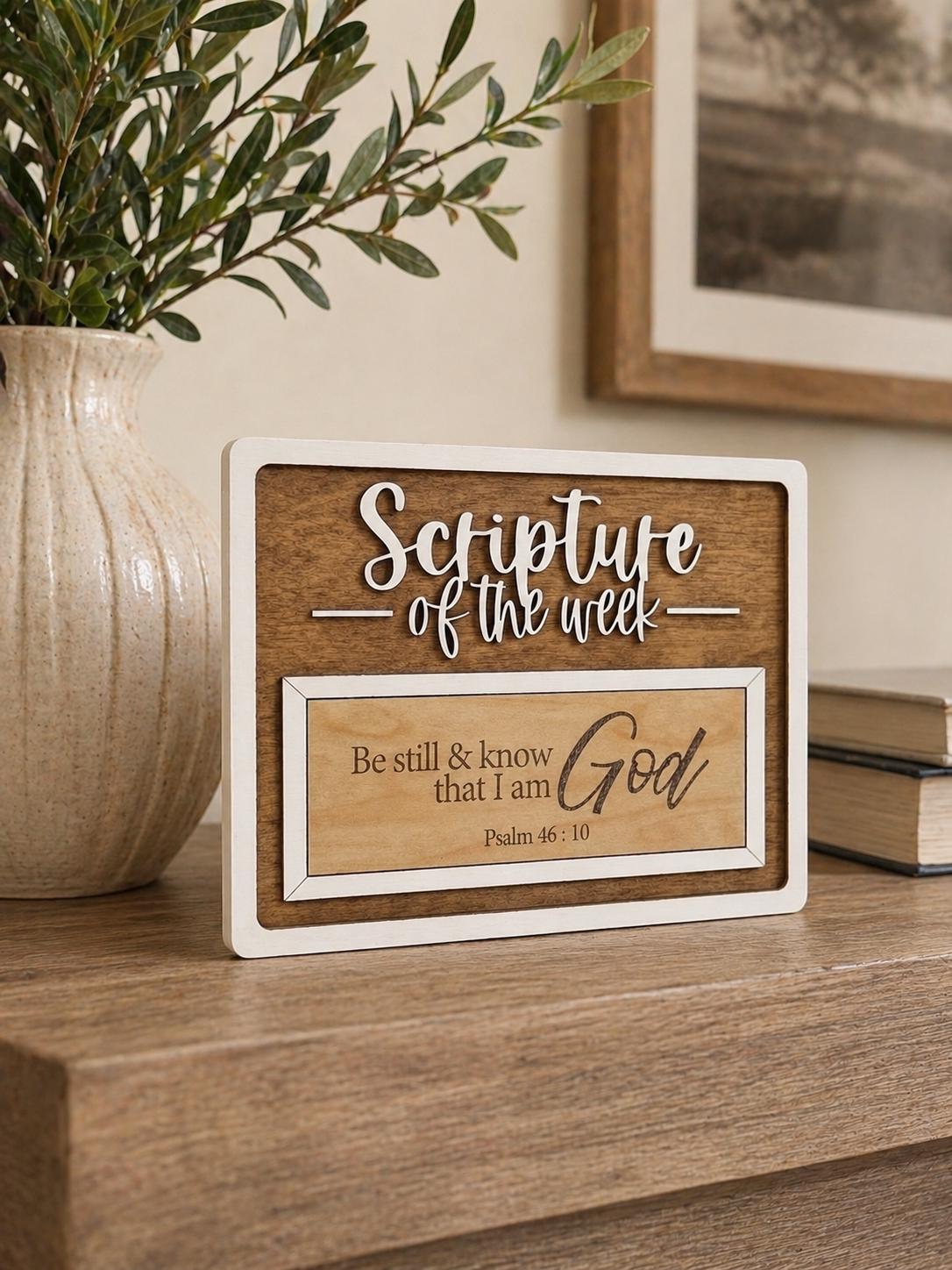 Scripture of the Week Sign, Interchangeable Bible Verse Board, Custom ...