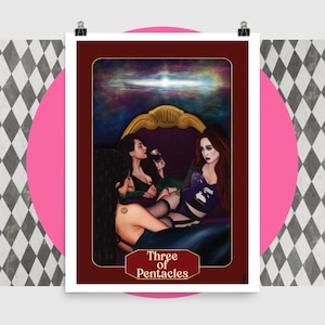 Red Wine Supernova - Tarotposter Three of Pentakels