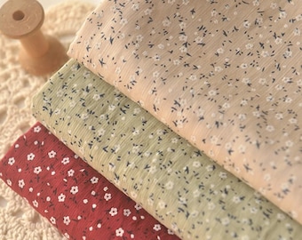 Vintage Dimity Fabric | Floral Print Fabric | Cotton Fabric | Jacquard Ditsy Fabric | Cotton Voile Flocked Fabric | Cottagecore Dress Fabric