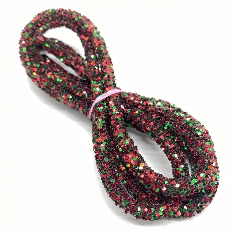 1 Yard Resin Sugared Glitter Rhinestone Rope Tube Crystal Cord Sequin ...