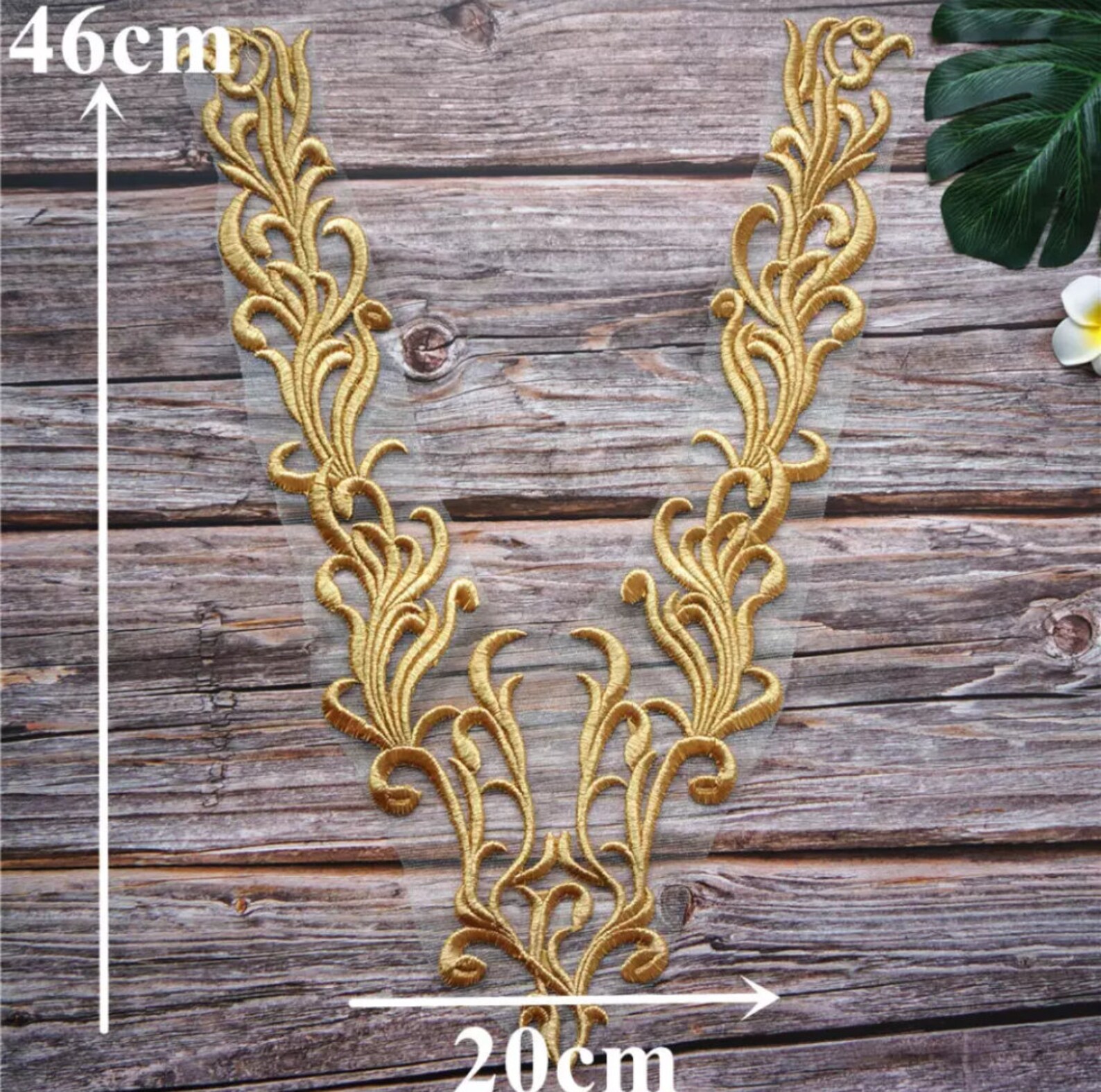 Gold Embroidered Applique Floral Sequin Beaded Applique Etsy