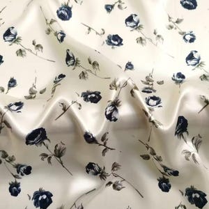 Floral Pattern Printed Fabric | Satin, Chiffon, Crepe Fabric | Flower Print Fabric | Sewing Fabric for Dress, Robe, Blouse, Apparel
