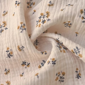 Vintage Dimity Stoff | Blumendruck Stoff | Baumwollstoff | Kleiner Stoff | Voile-Stoff | Cottagecore Dekor | Minimalistischer Kinderzimmer Stoff