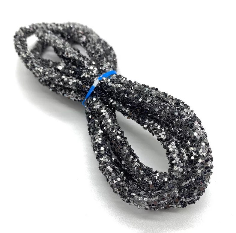 1 Yard Resin Sugared Glitter Rhinestone Rope Tube Crystal Cord Etsy