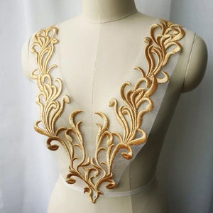 Gold Embroidered Applique Floral Sequin Beaded Applique - Etsy