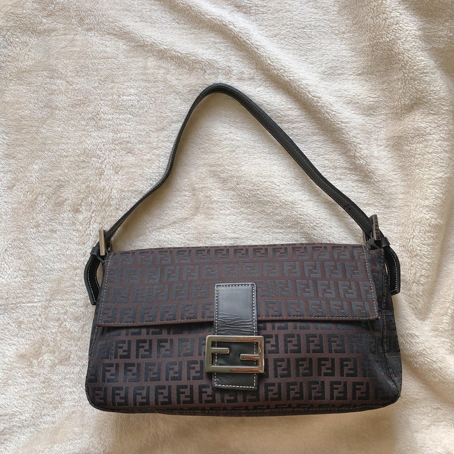 Authentic Vintage Fendi Zucca black mini Baguette bag Etsy