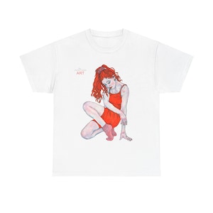 Unisex Heavy Cotton Tee - Pop Art - unique - motif Julia, 41 cm