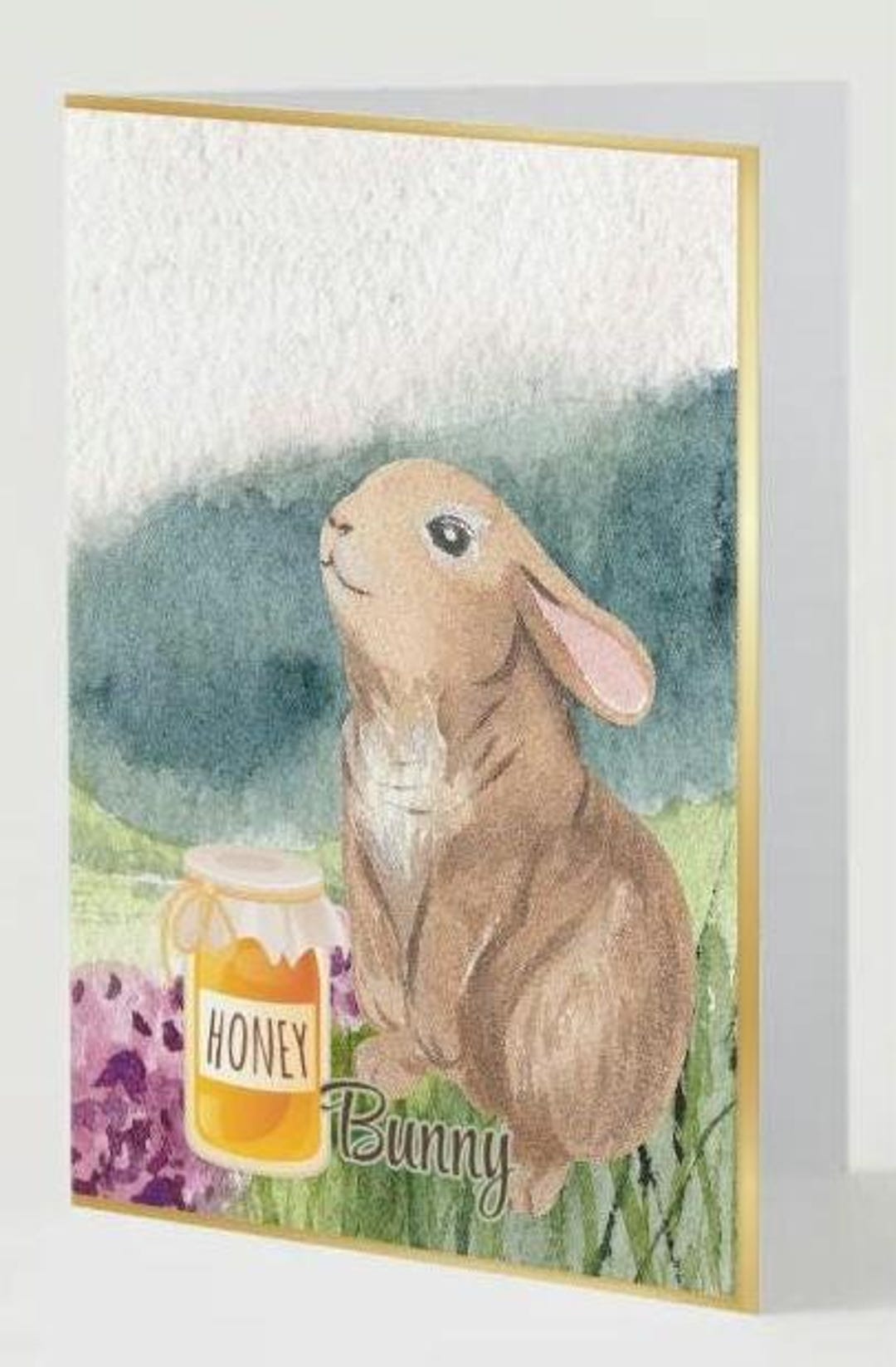 Honey Bunny Sweet Cute Greeting Card Bunny Rabbit Card Instant Download ...