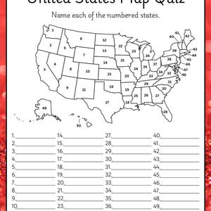 US States Map Quiz
