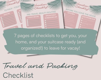Travel and Packing Checklist for an Organized and Simplified Routine Pre Travel or Vacation
