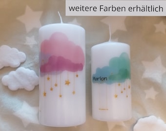 Stillborn Child Memorial Candle, Clouds, Stars, Personalizable with Name, Funeral Gift, Remembrance Light, Mourning, Memorial Candle, Condolences