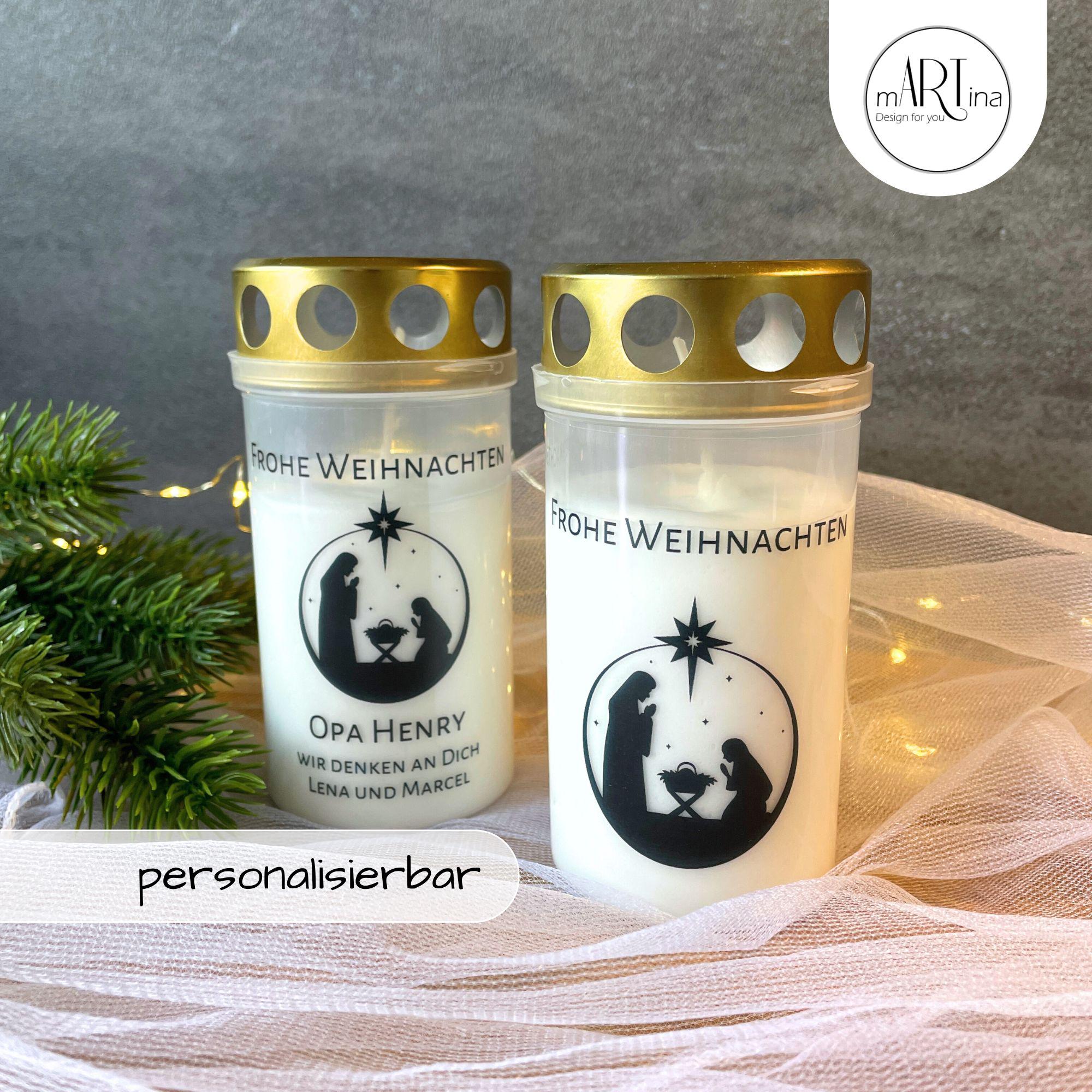 Große Grabkerze – Weihnachten Sterne Urlioma
