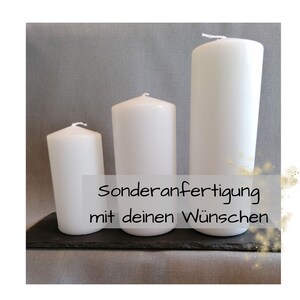 Sonderanfertigung, Kerze mit Wunschtext, Wunschmotiv, individuelles Design mit Entwurf, Taufkerze, Hochzeitskerze, Geburtstagskerze, unikat Bild 1