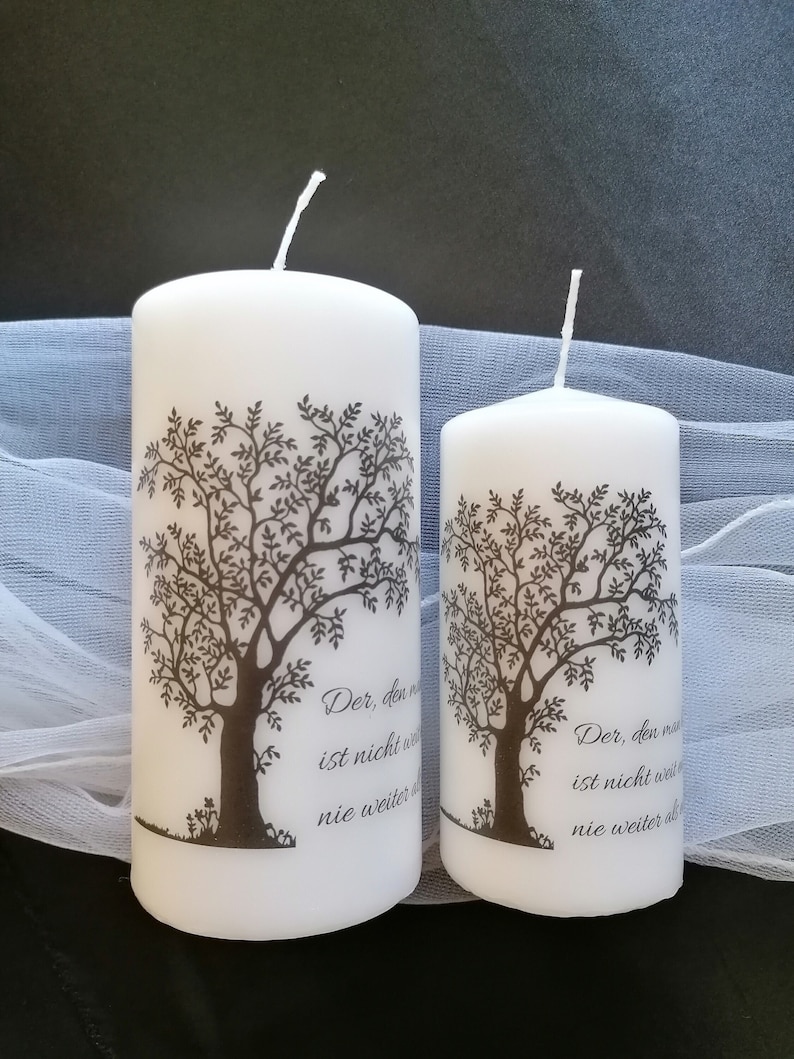 Schwarze Trauerkerze Mit Gravur Lavendel Sojawachs - Trostgeschenk Zur Beerdigung