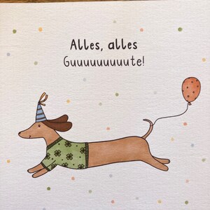 Geburtstagskarte Dackel, Herzlichen Glückwunsch, Alles Gute, Glückwunschkarte, Dackelliebe, Dackel