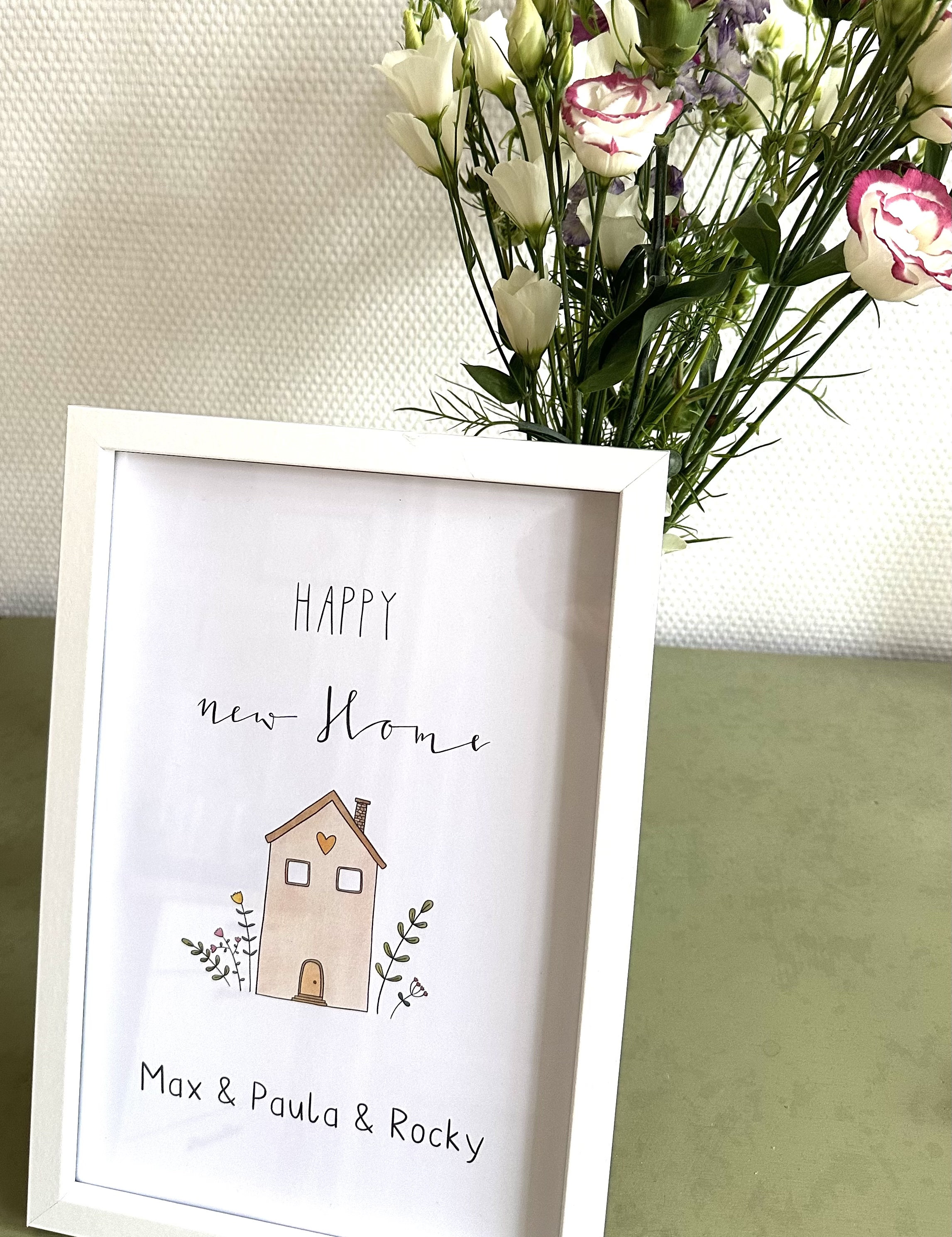 Einzug Karte personalisiert, Poster, Happy new Home, Umzugsgeschenk ...