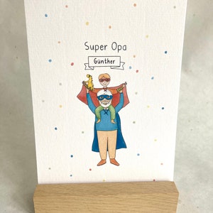 Super Opa Postkarte, Personalisiertes Geburtstagsgeschenk, Karte für den Opa, Geschenk Opa